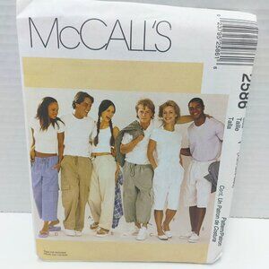 5/$25 Y2K Unisex Cargo Drawstring Pants Short Pattern XS/MED UNCUT McCall's 2586